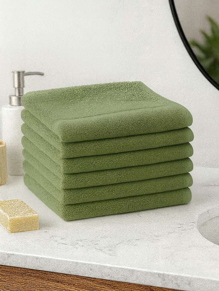 dollar 100% cotton soft, high absorben & comfortable face towel 30 x 30 cm face towel (pack of 6) - 22073920 -  Standard Image - 2