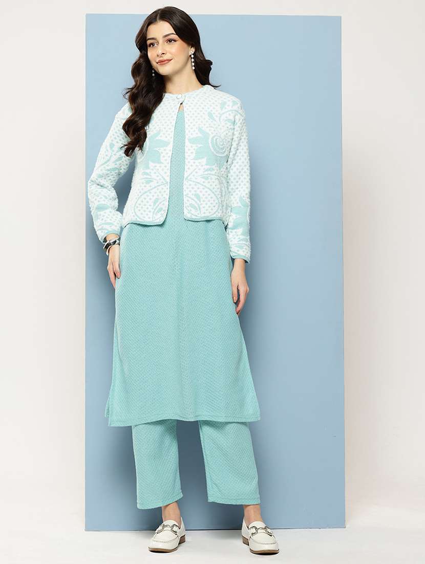 women self design long sleeve kurta pant with dupatta set - 22073991 -  Standard Image - 2
