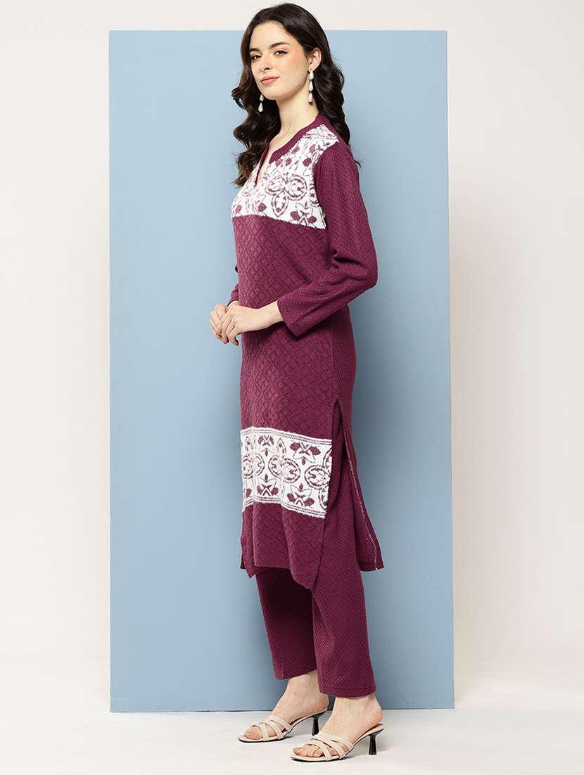 women self design long sleeve kurta pant with dupatta set - 22073994 -  Standard Image - 2