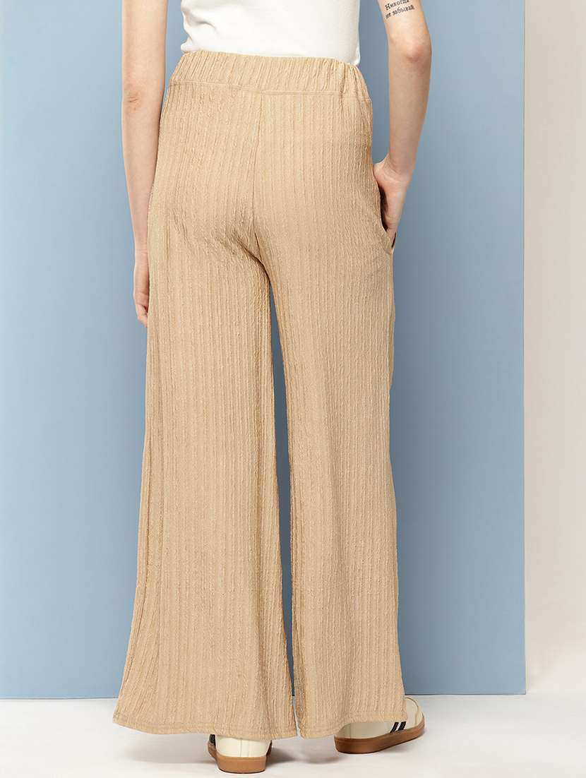 women solid mid rise flared palazzo - 22074043 - Standard Image - 2