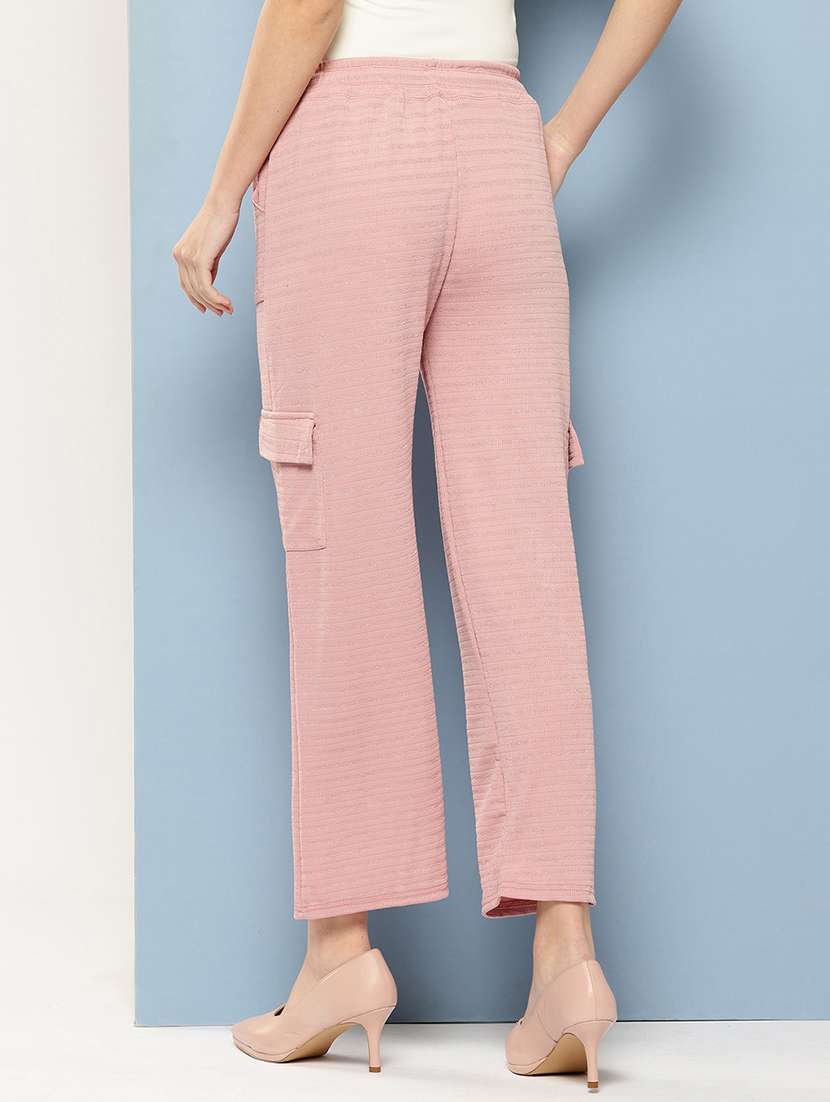 women solid mid rise regular fit cargo - 22074050 -  Standard Image - 2