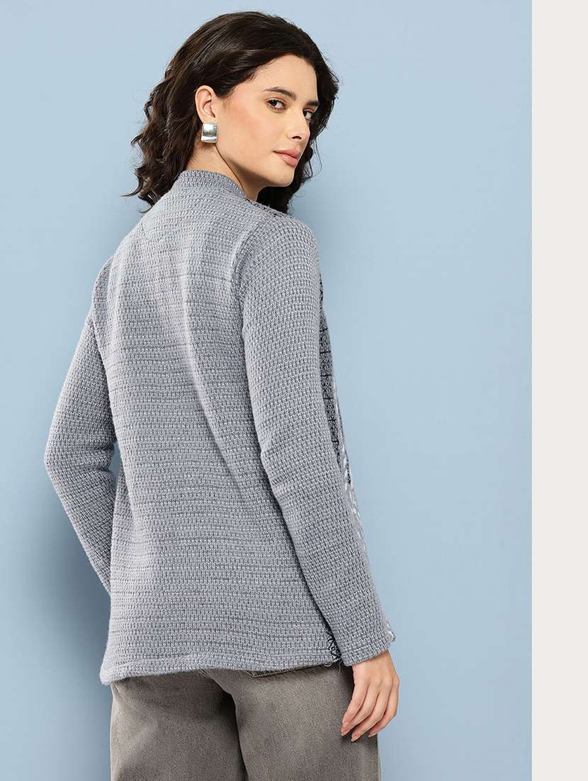 grey wool blend cardigan - 22074062 -  Standard Image - 2
