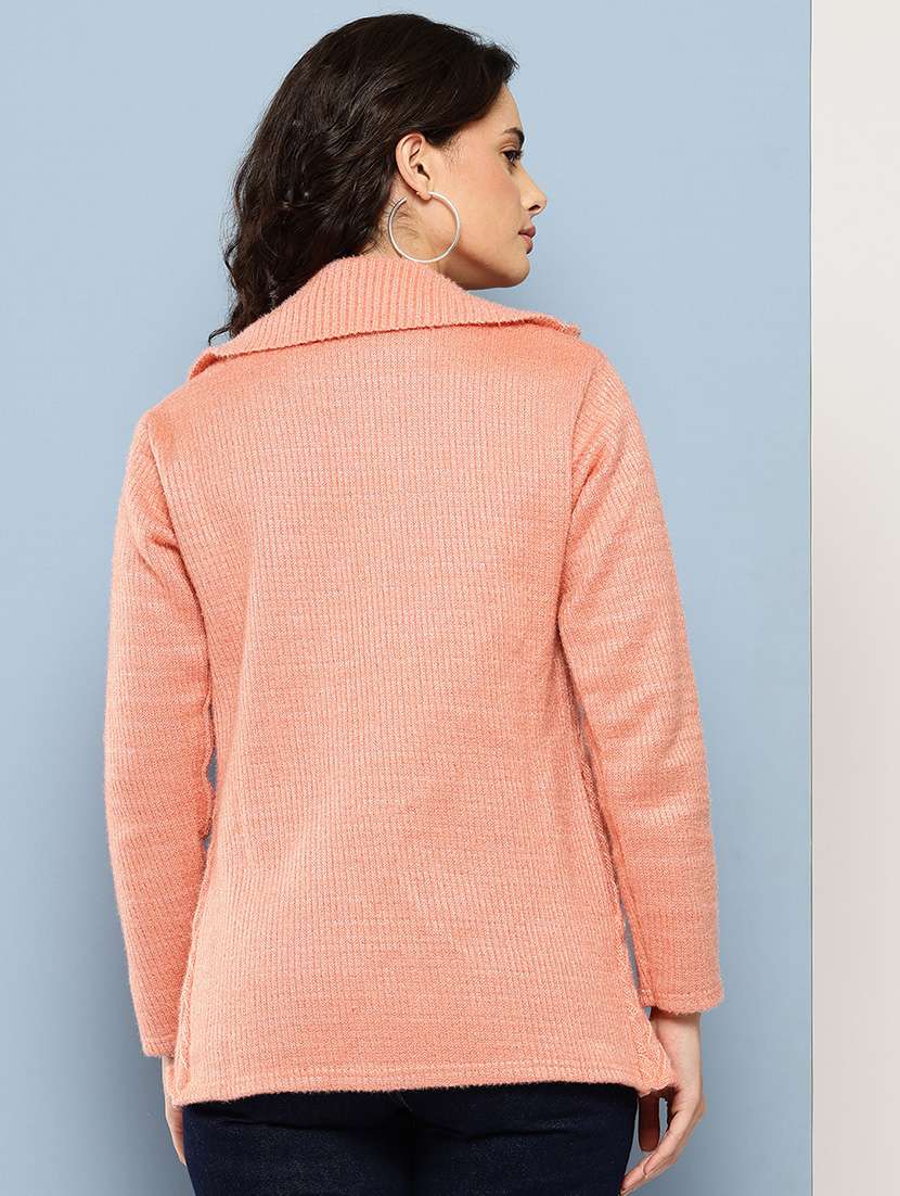 peach wool blend cardigan - 22074066 -  Standard Image - 2