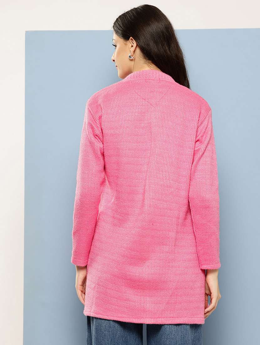 pink wool blend cardigan - 22074077 - Standard Image - 2