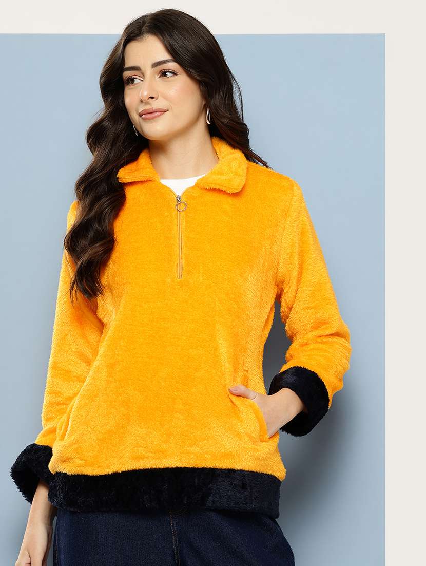 women color blocked long sleeve sweatshirt