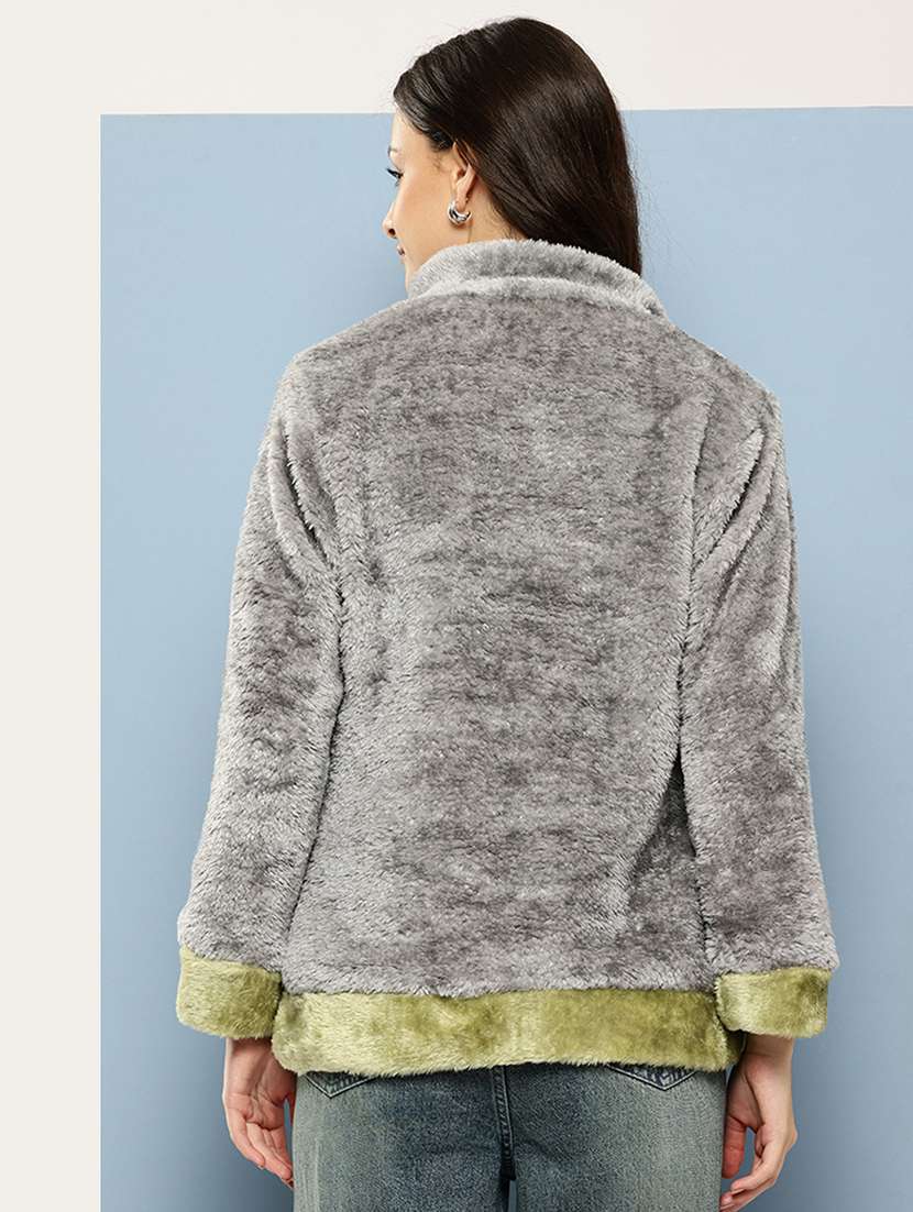 women solid long sleeve sweatshirt - 22074096 -  Standard Image - 2