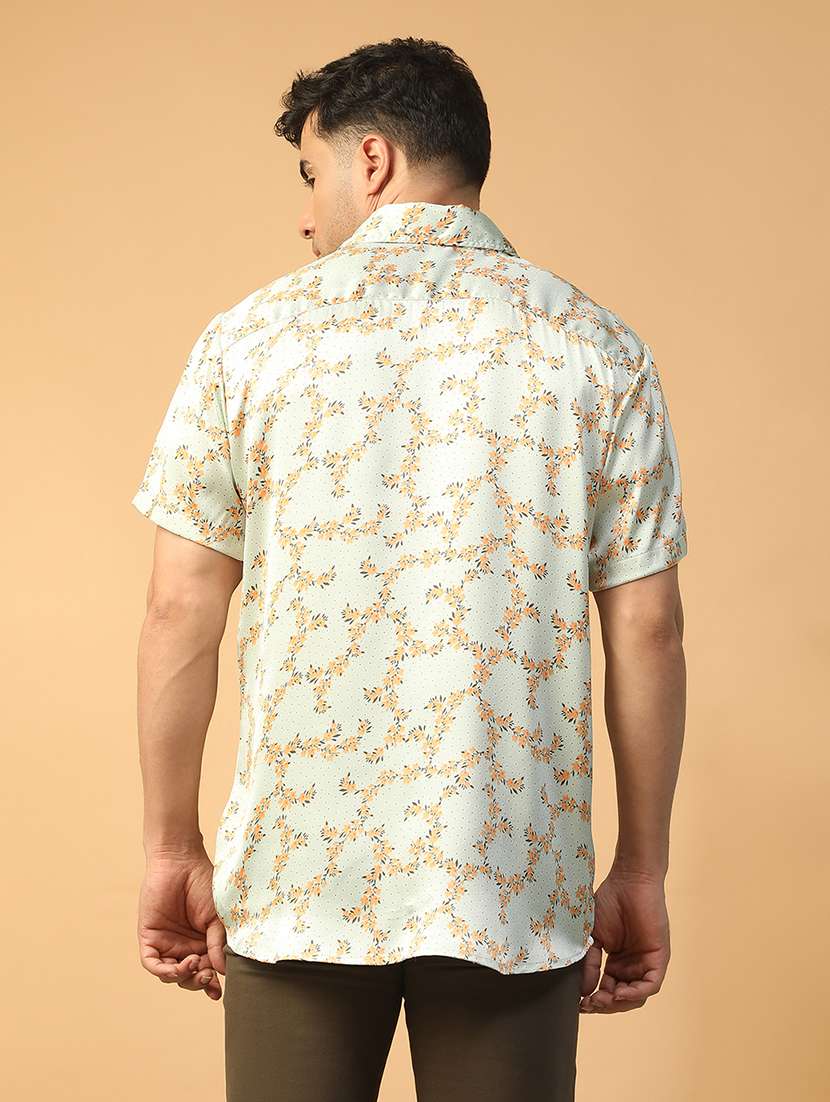 men floral printed short sleeve regular fit casual shirt - 22074225 -  Standard Image - 2
