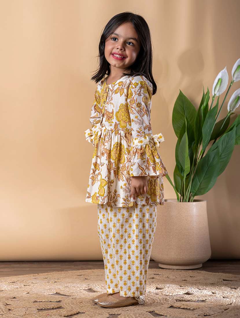 girls printed kurta and palazzo set  - 22074258 -  Standard Image - 2
