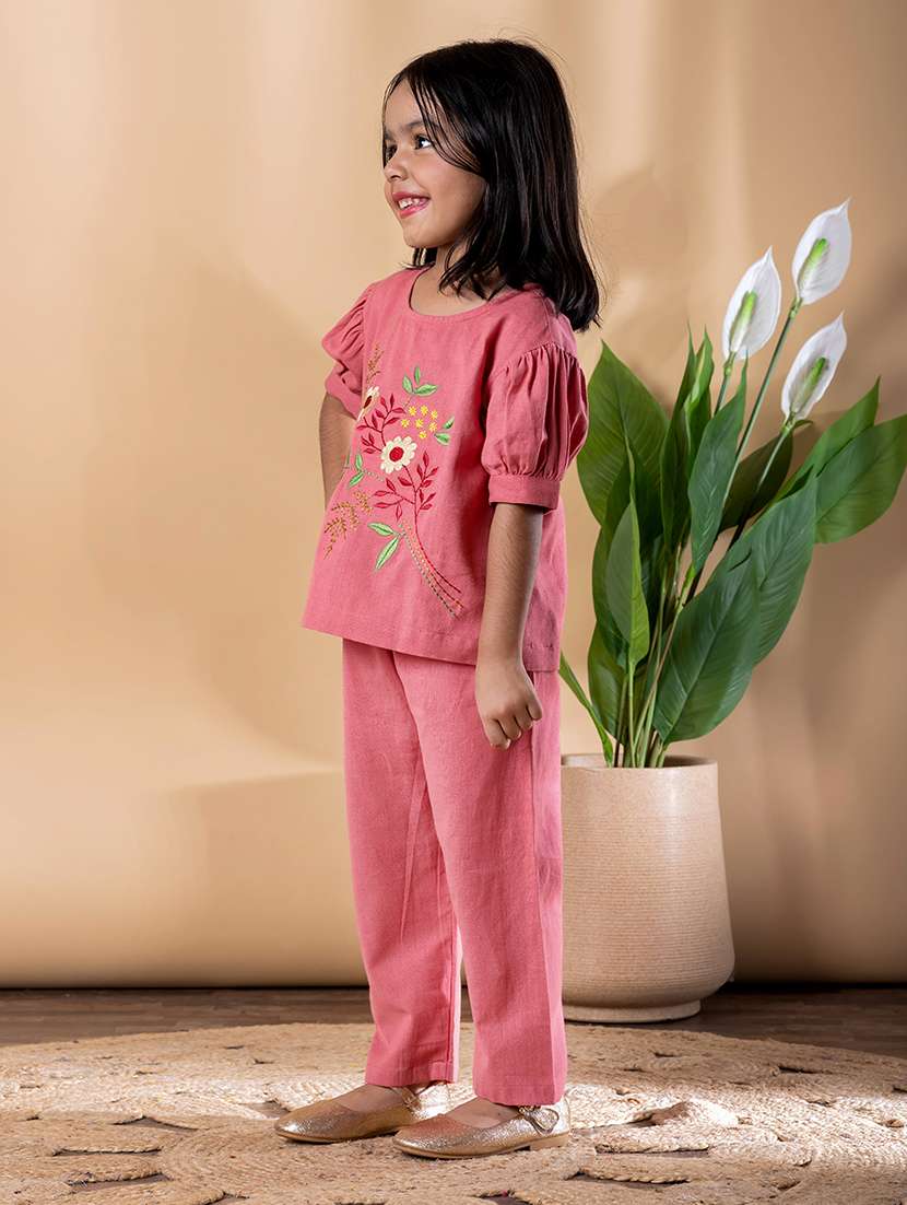 girls embroidered top and pant set - 22074260 -  Standard Image - 2