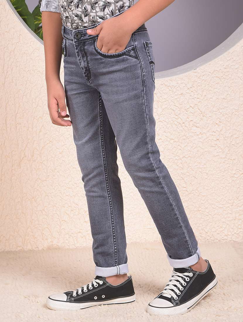boys solid mid rise slim fit jean - 22074287 -  Standard Image - 2