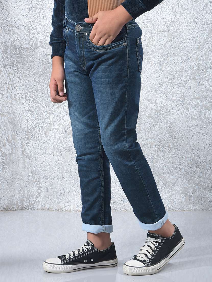 boys solid mid rise slim fit jean - 22074294 -  Standard Image - 2