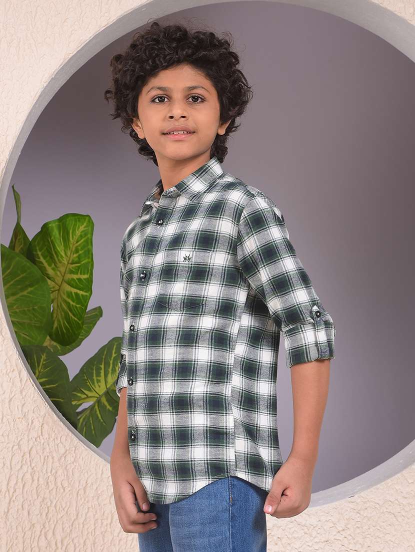 boys checkered long sleeve casual shirt - 22074338 -  Standard Image - 2