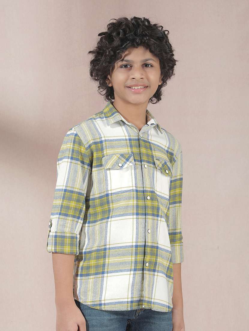 boys checkered long sleeve casual shirt - 22074342 -  Standard Image - 2