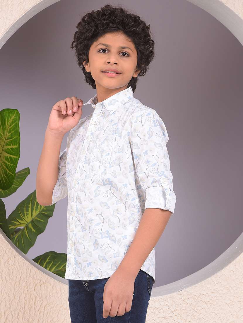 boys floral printed long sleeve casual shirt - 22074367 -  Standard Image - 2