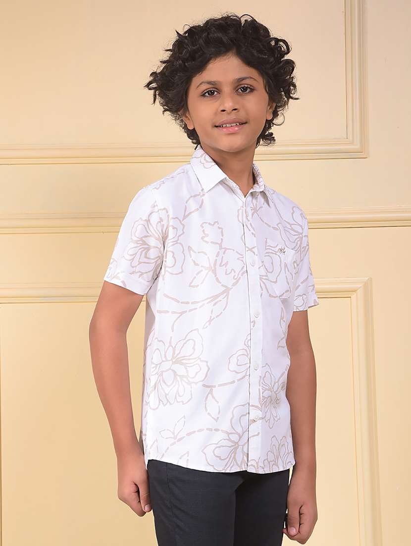 boys floral printed short sleeve casual shirt - 22074404 -  Standard Image - 2
