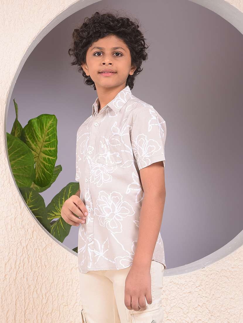 boys floral printed short sleeve casual shirt - 22074405 -  Standard Image - 2