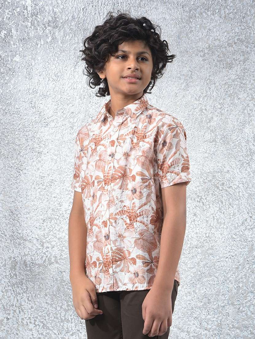 boys floral printed short sleeve casual shirt - 22074411 -  Standard Image - 2