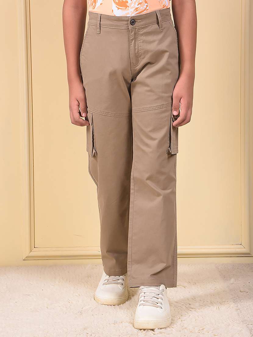 boys solid mid rise cargo 