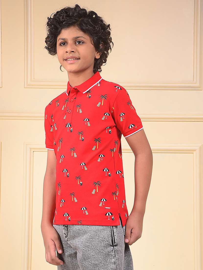 boys printed short sleeve polo t-shirt - 22074428 -  Standard Image - 2
