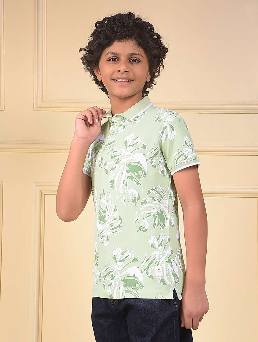 boys tropical printed short sleeve polo t-shirt - 22074430 -  Standard Image - 2