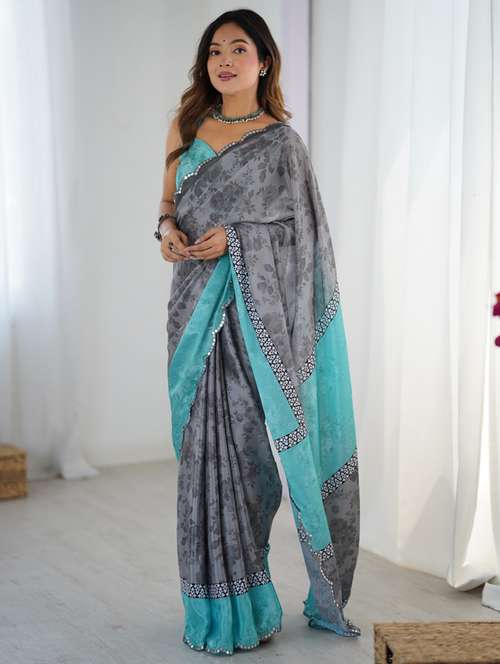 women printed casual wear saree with blouse - 22074463 - Standard Image - 0