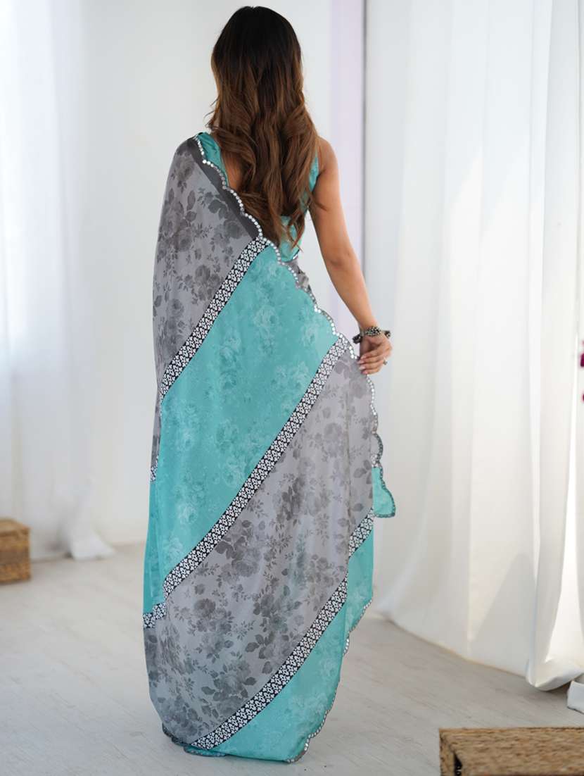 women printed casual wear saree with blouse - 22074463 - Standard Image - 2