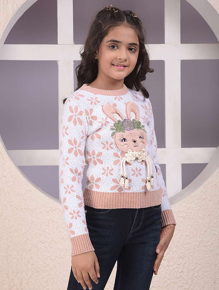 girls self designed long sleeve sweater - 22074470 -  Standard Image - 2