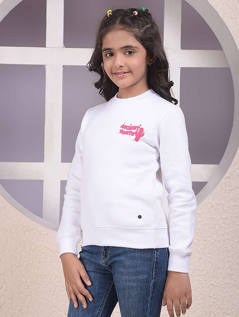 girls solid long sleeve sweatshirt - 22074481 -  Standard Image - 2