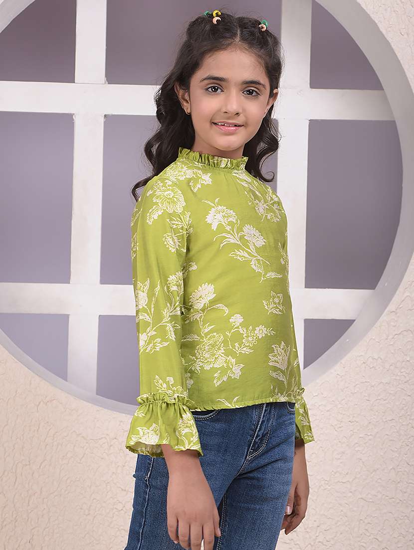girls printed bell sleeve top - 22074498 -  Standard Image - 2