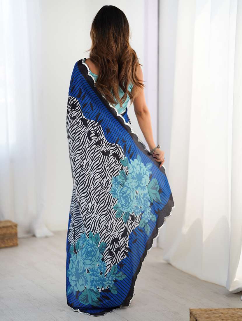 women printed casual wear saree with blouse - 22074504 -  Standard Image - 2