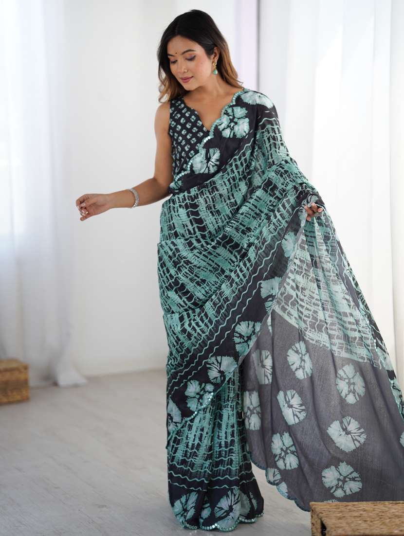 women printed casual wear saree with blouse - 22074506 -  Standard Image - 2