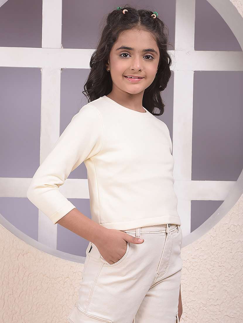 girls soldi round neck three quarter sleeve tee - 22074524 - Standard Image - 2