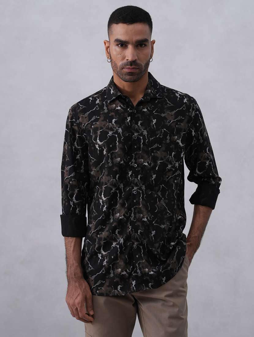 men printed long sleeve regular fit casual shirt - 22074533 - Zoom Image - 0