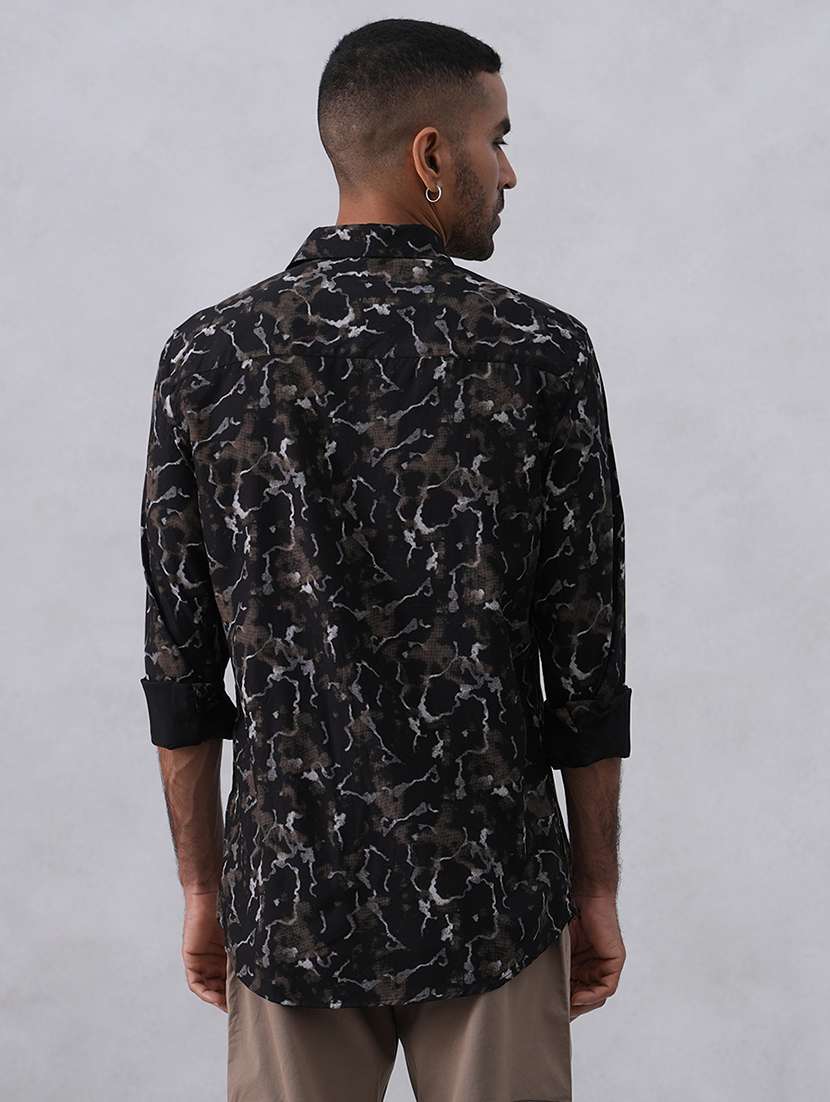 men printed long sleeve regular fit casual shirt - 22074533 - Standard Image - 2