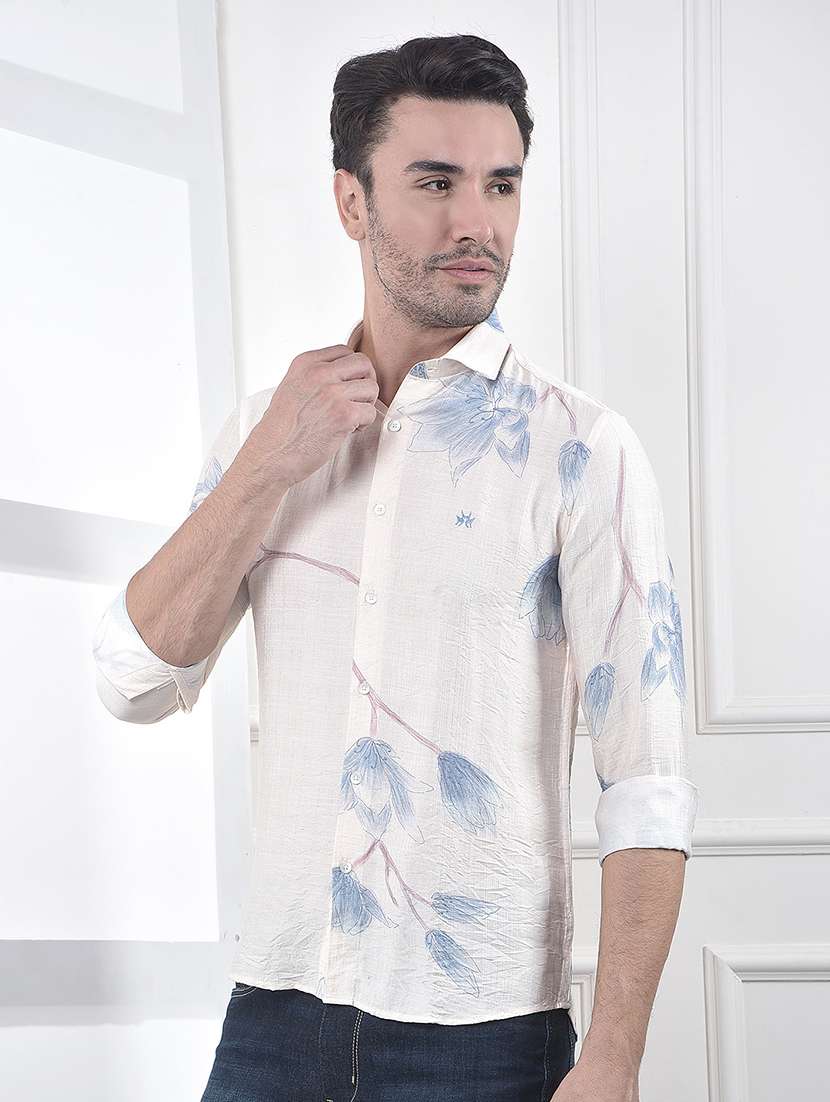 men floral printed long sleeve regular fit casual shirt - 22074536 -  Standard Image - 2