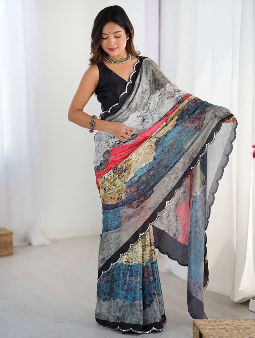 women printed casual wear saree with blouse - 22074549 -  Standard Image - 2