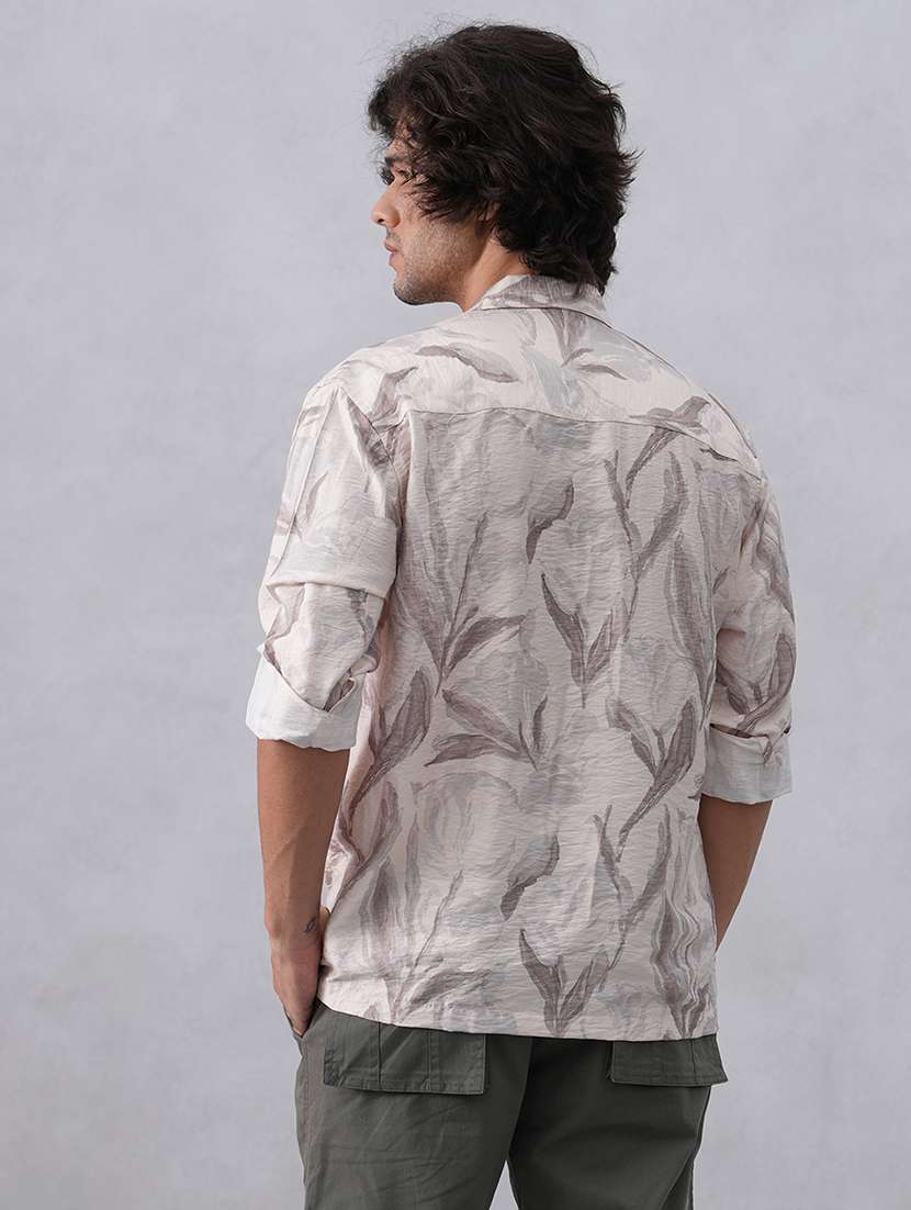 men printed long sleeve regular fit casual shirt - 22074576 - Standard Image - 2
