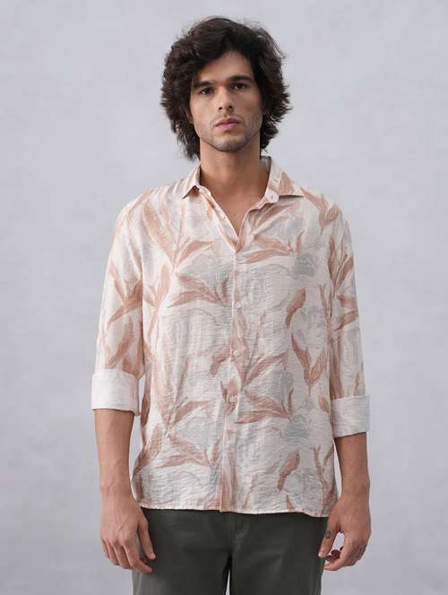 men printed long sleeve regular fit casual shirt - 22074577 - Standard Image - 0