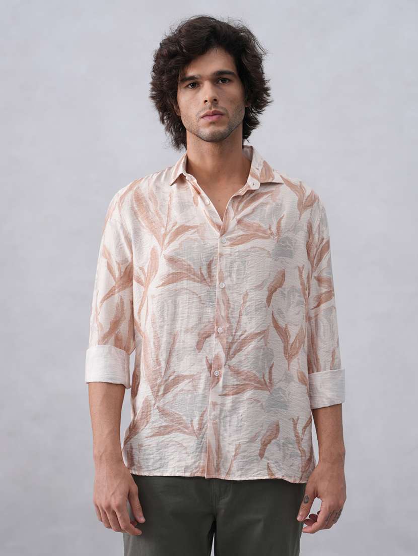 men printed long sleeve regular fit casual shirt - 22074577 - Zoom Image - 0