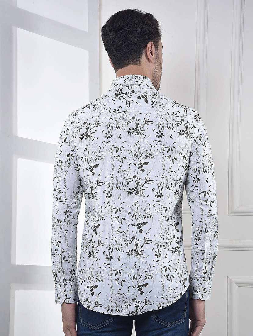 men floral printed long sleeve slim fit casual shirt - 22074580 -  Standard Image - 2