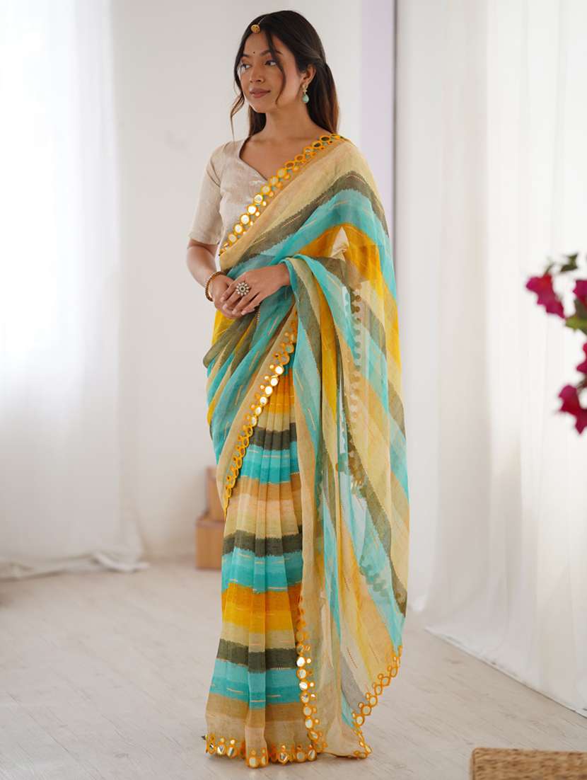 women printed casual wear saree with blouse - 22074623 -  Standard Image - 2