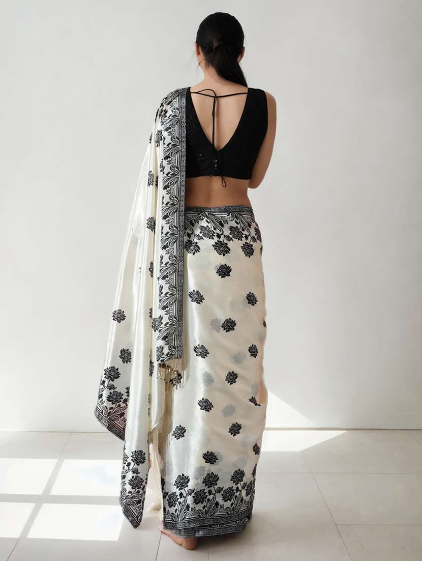 women floral printed ready to wear saree with blouse - 22074642 - Standard Image - 2