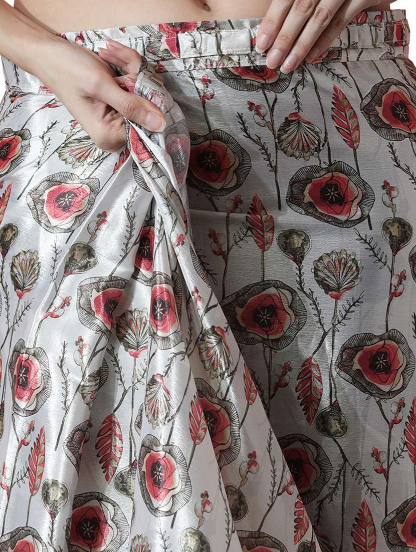 women floral printed ready to wear saree with blouse - 22074643 - Standard Image - 2
