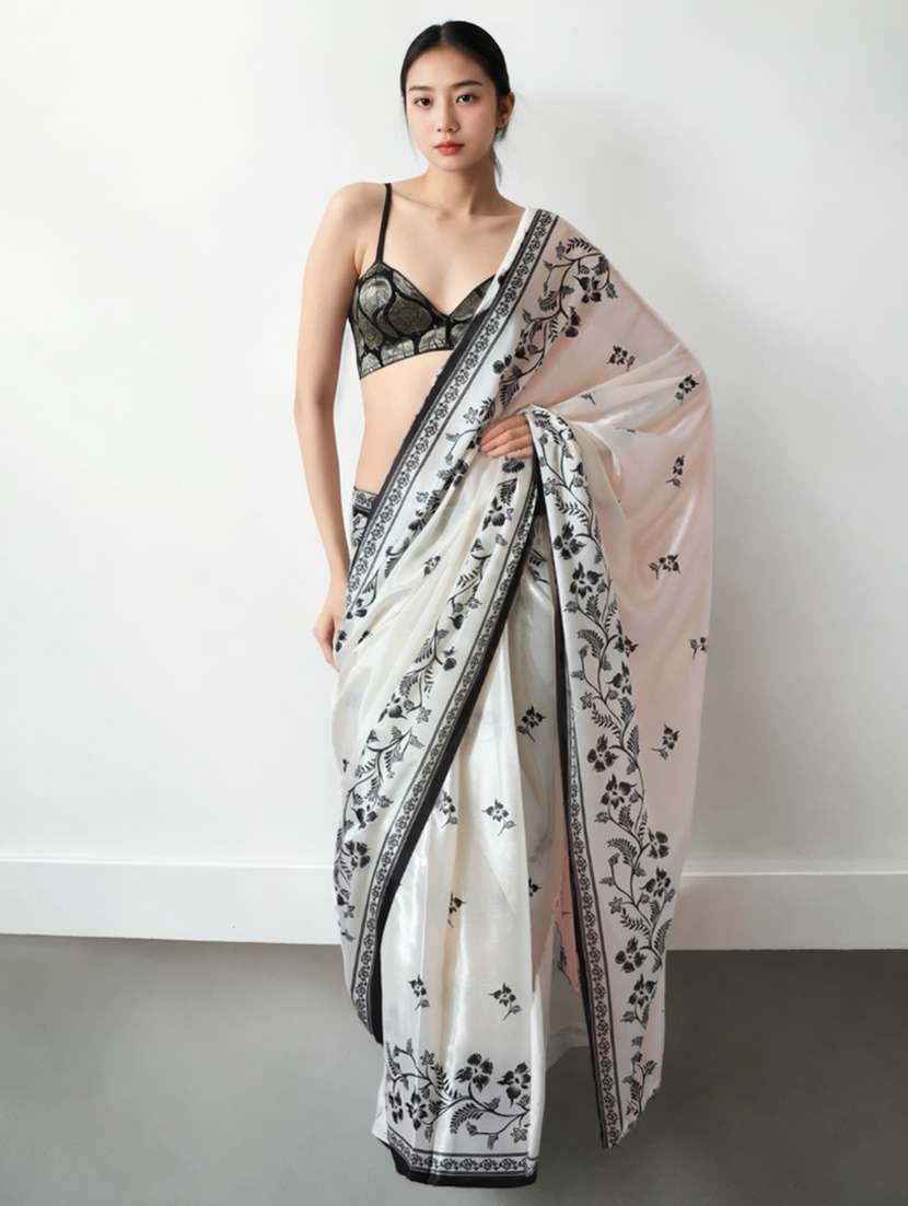 women floral printed ready to wear sareev with blouse - 22074645 -  Zoom Image - 0