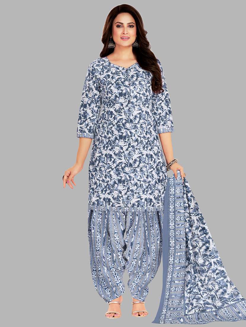women printed unstitched salwar suit set