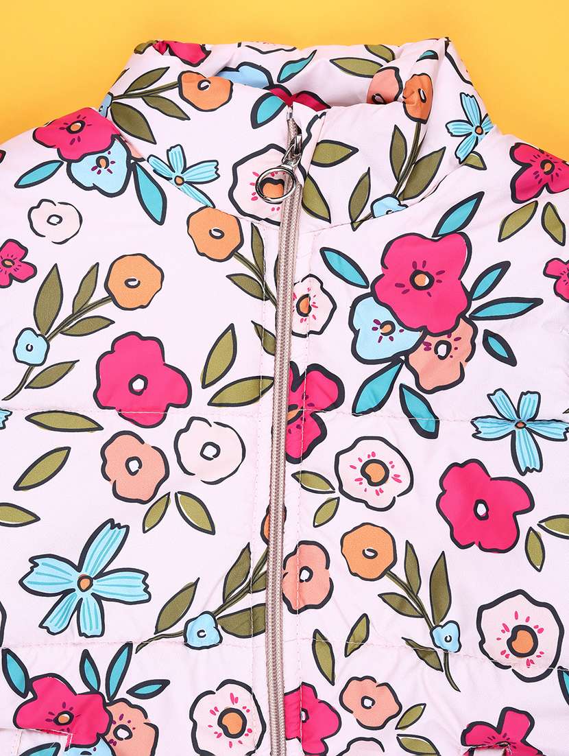 girls printed long sleeve quilted jacket - 22074737 -  Standard Image - 2