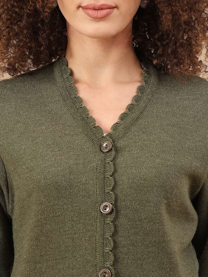 women solid long sleeve cardigan - 22074786 -  Standard Image - 2