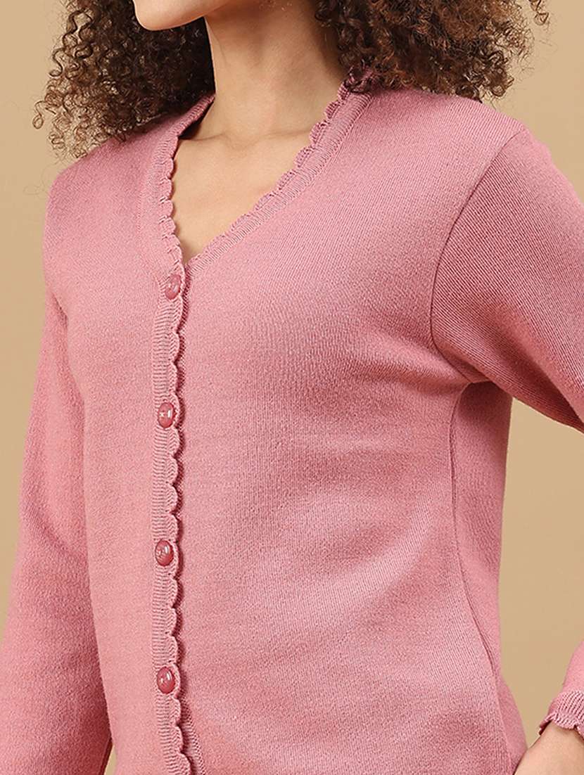 women solid long sleeve cardigan - 22074787 -  Standard Image - 2