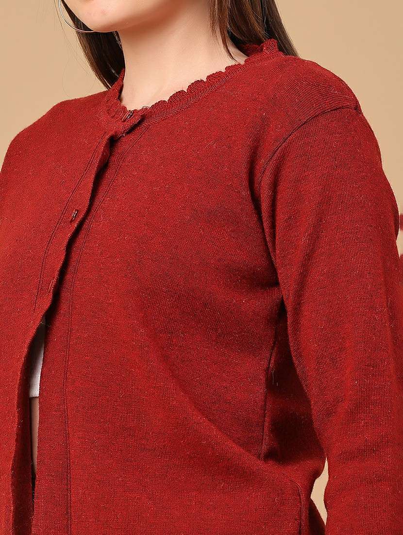 women solid long sleeve cardigan - 22074788 -  Standard Image - 2