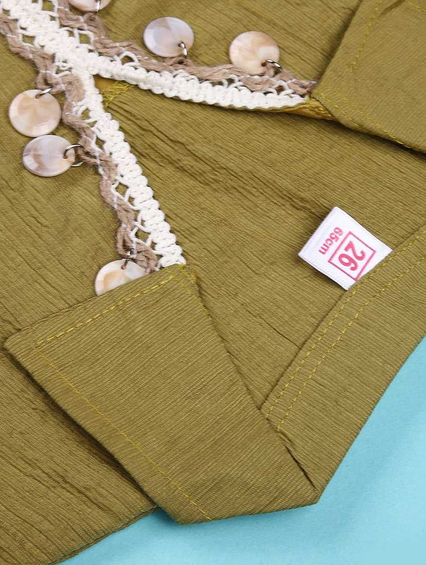 girls solid with work puff sleeve top - 22074864 -  Standard Image - 2